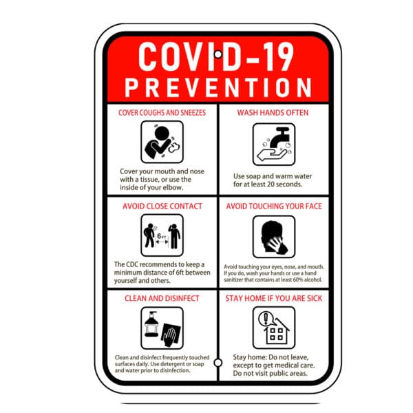 Covid-19 Prevention Sign San Diego