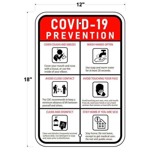 Covid-19 Prevention Sign San Diego