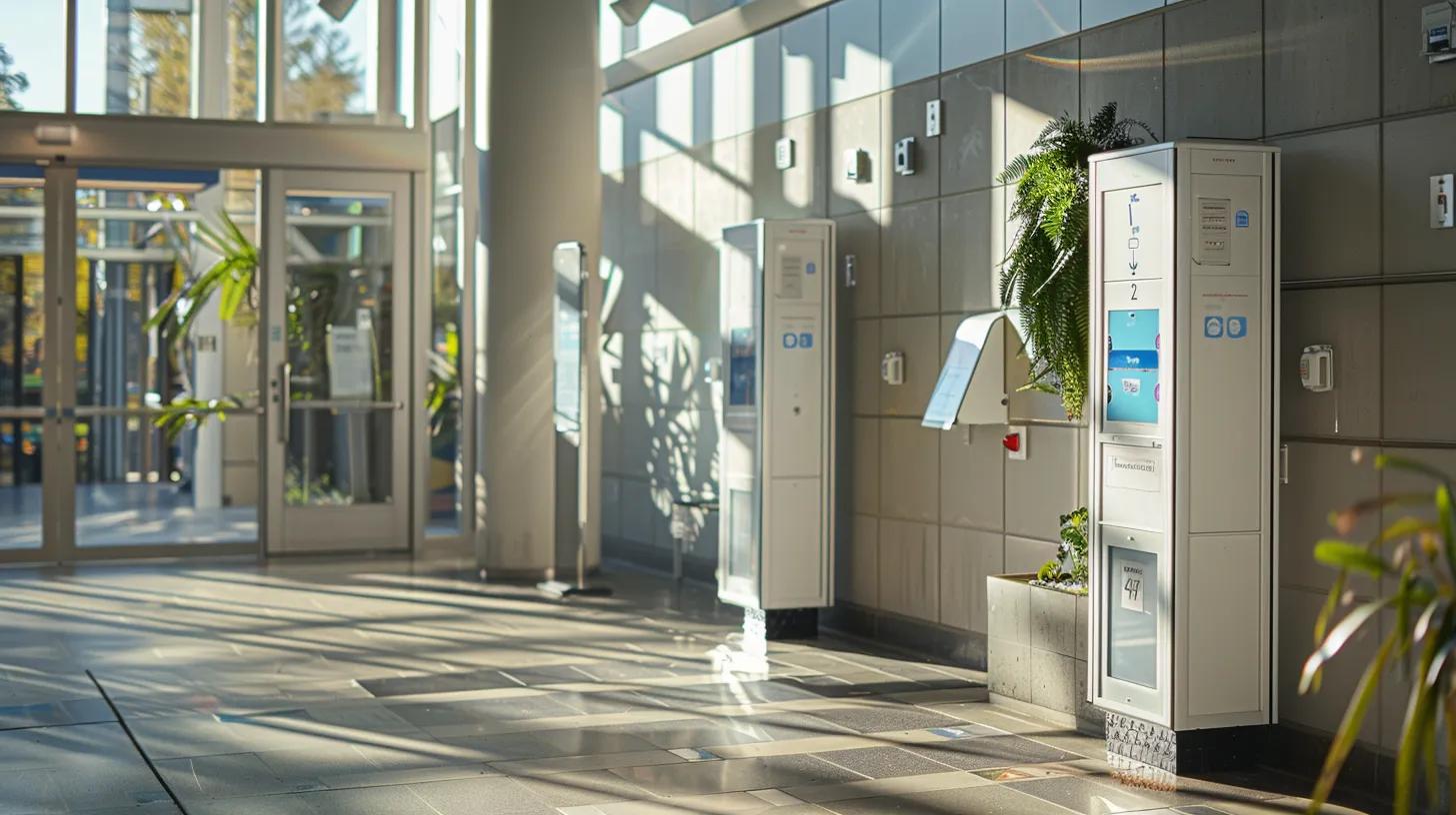Installer mounting an ADA-compliant sign at the required height for accessibility